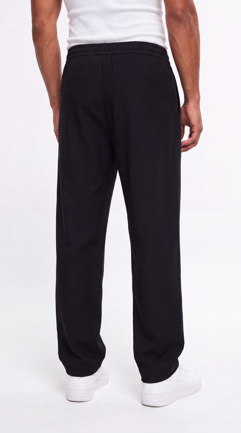 Black Linen Wide-Leg Pants
