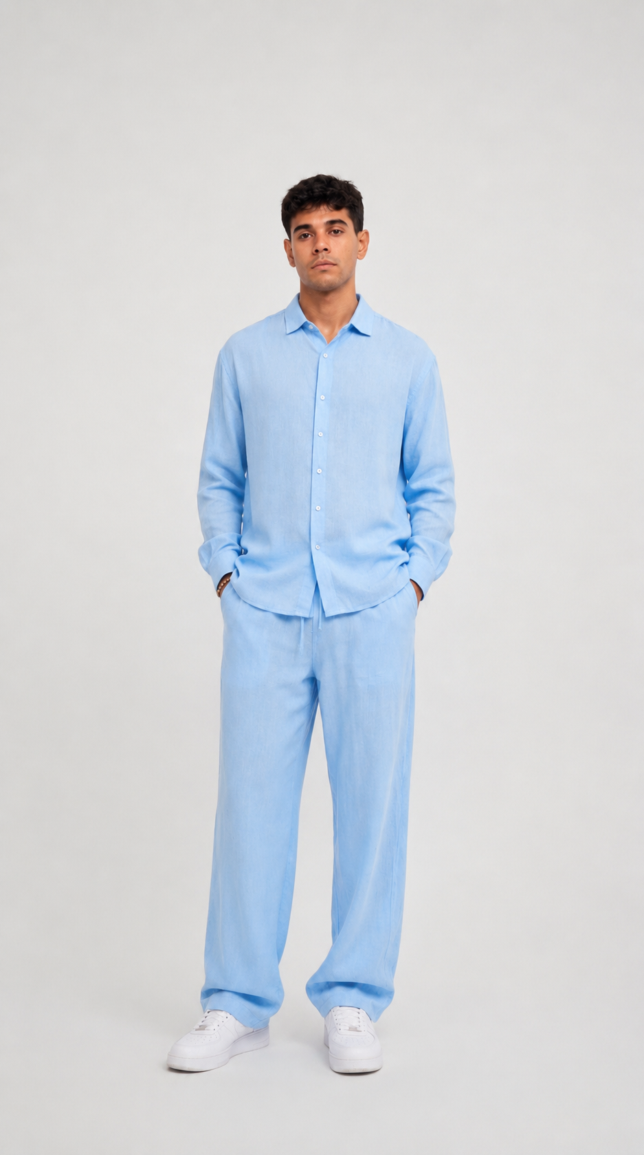 Cloud Blue Linen Pants