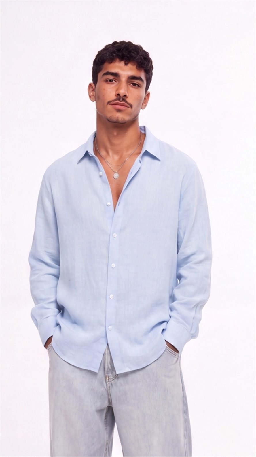 Baby Blue Linen Shirt