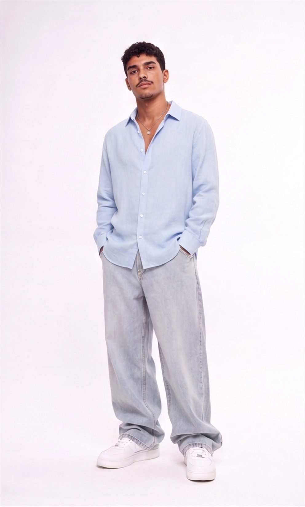 Baby Blue Linen Shirt