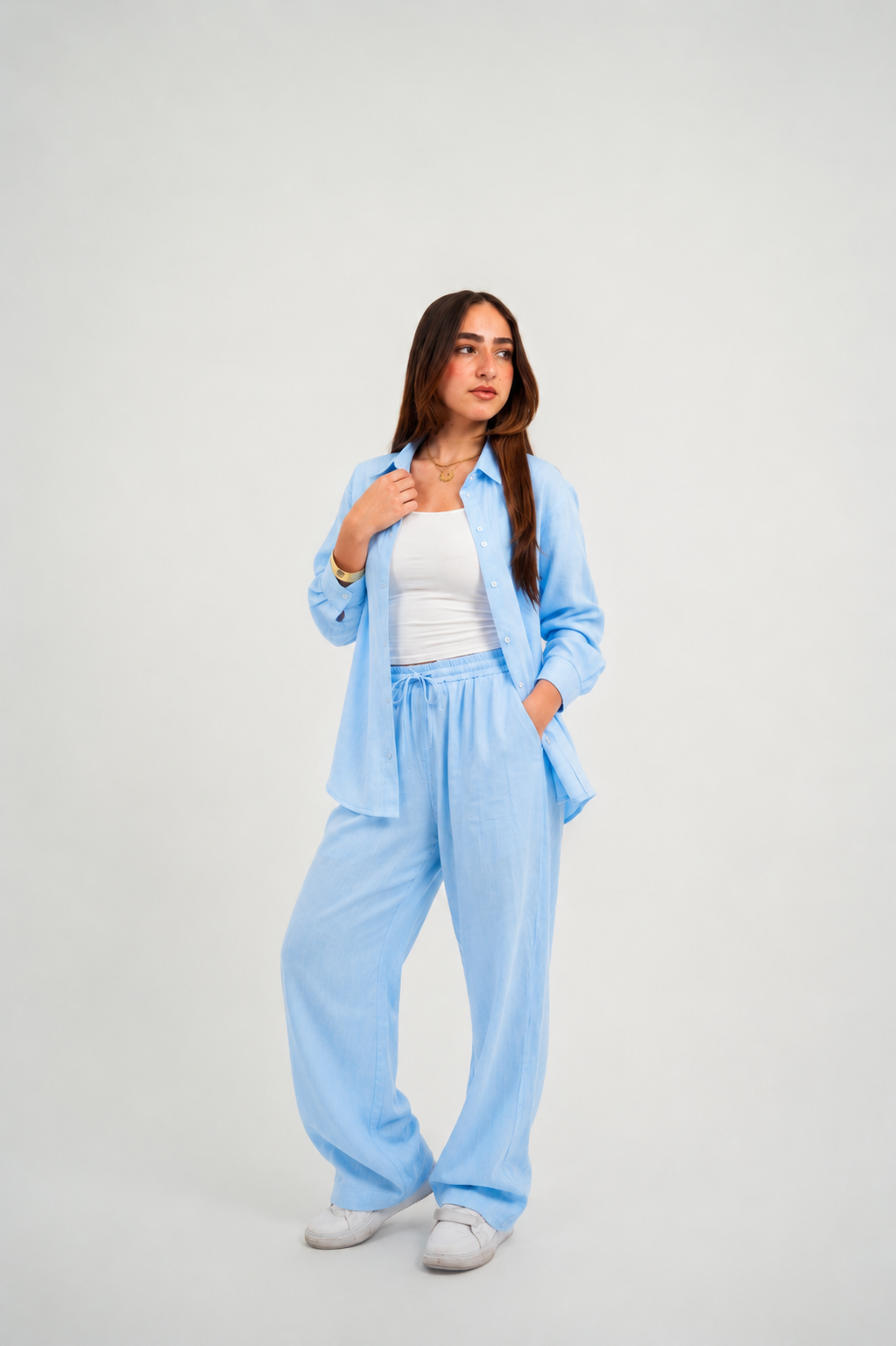 Cloud Blue Linen Shirt