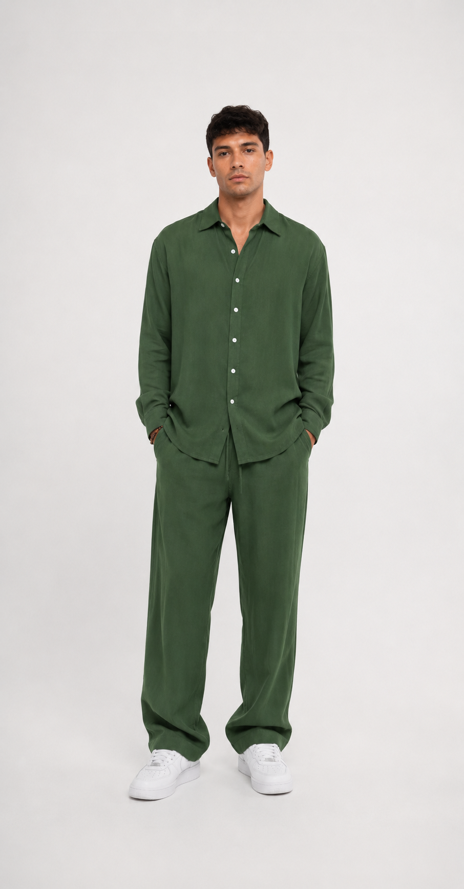 Olive Green Linen Pants