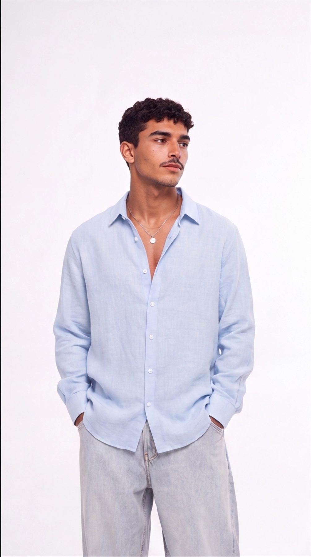 Baby Blue Linen Shirt