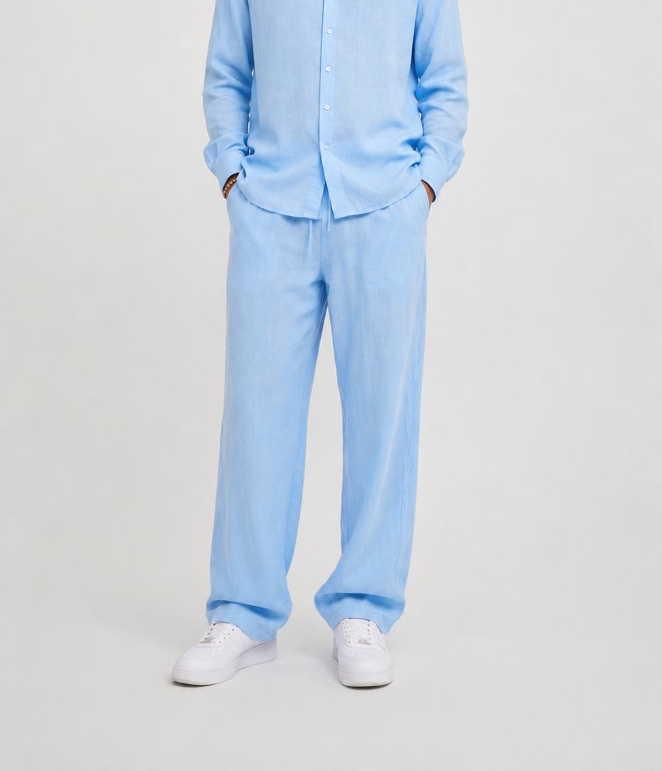 Cloud Blue Linen Pants