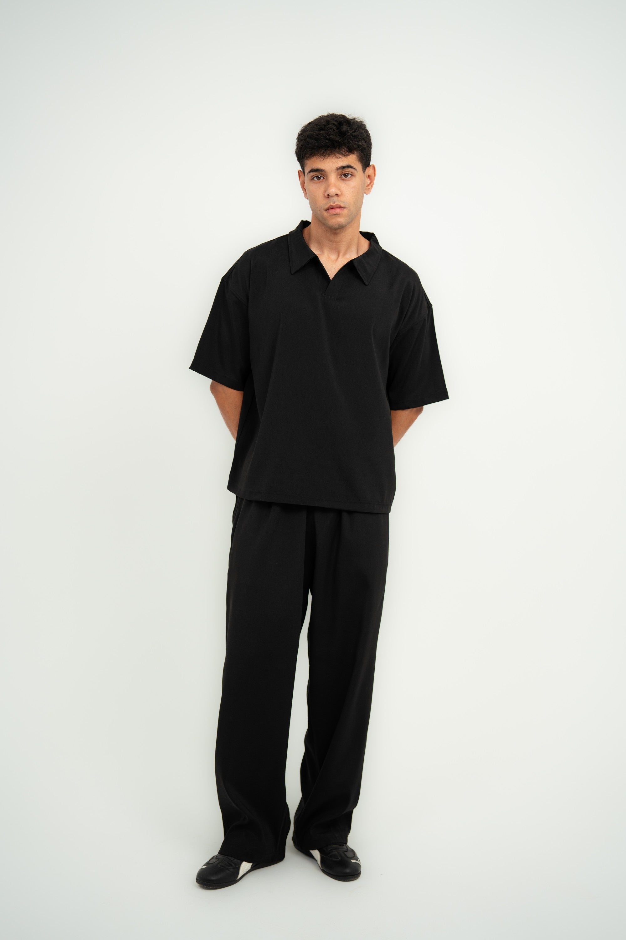 Carrera Baggy Satin Pants — Black Semi — Men