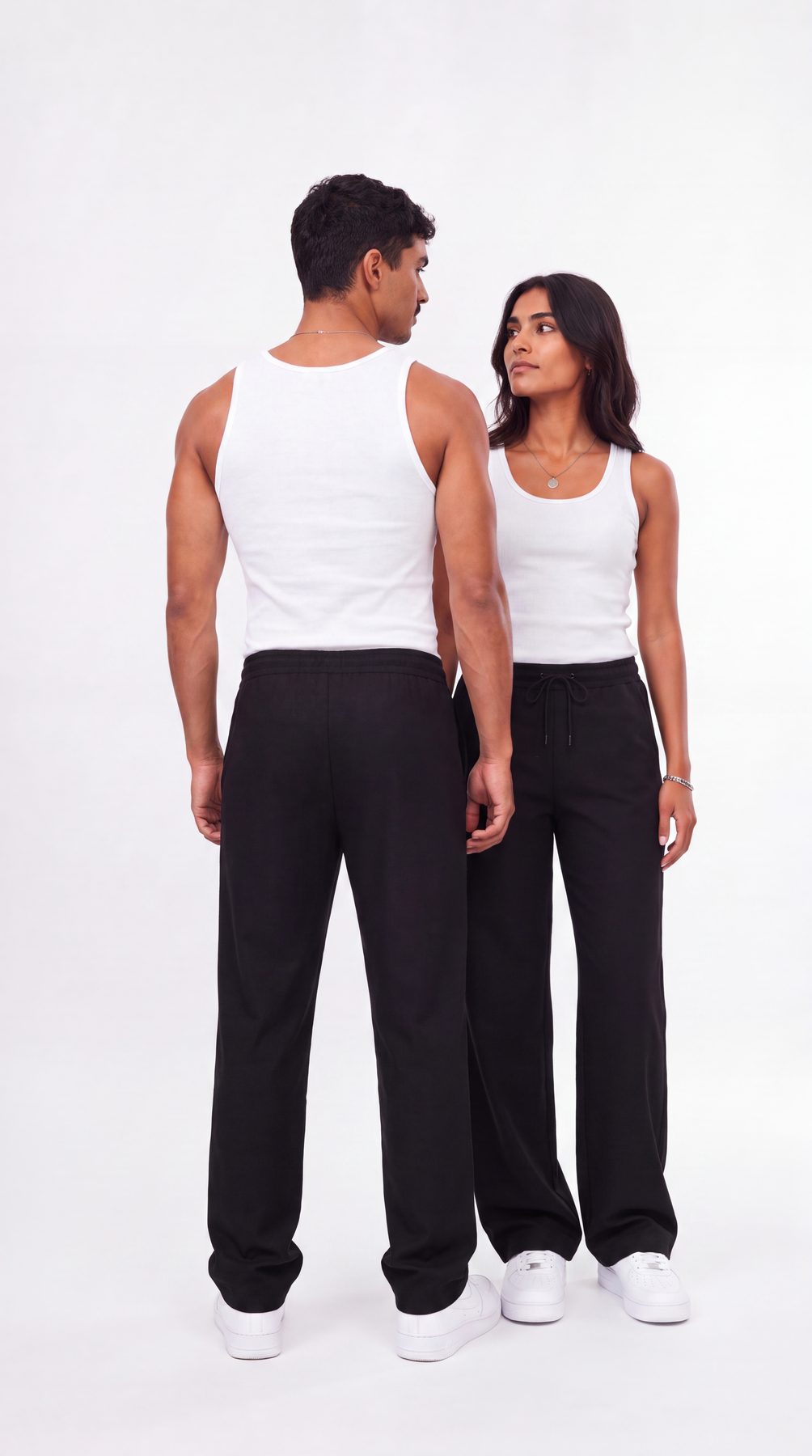 Black Linen Wide-Leg Pants