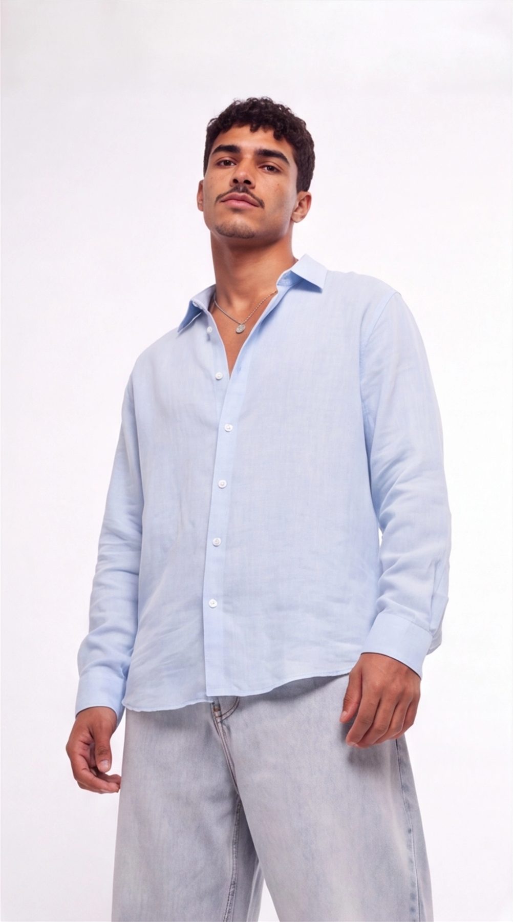 Baby Blue Linen Shirt