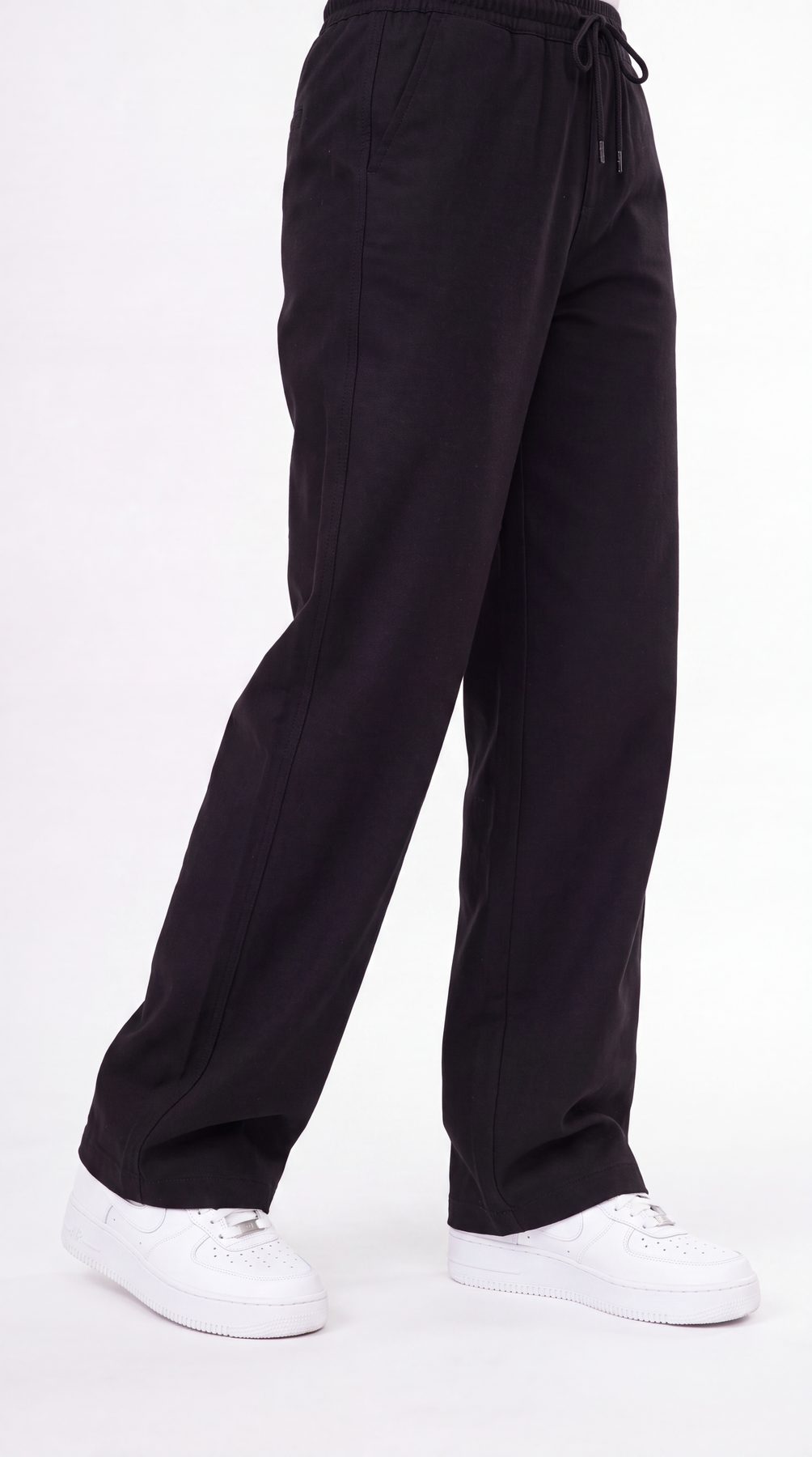 Black Linen Wide-Leg Pants