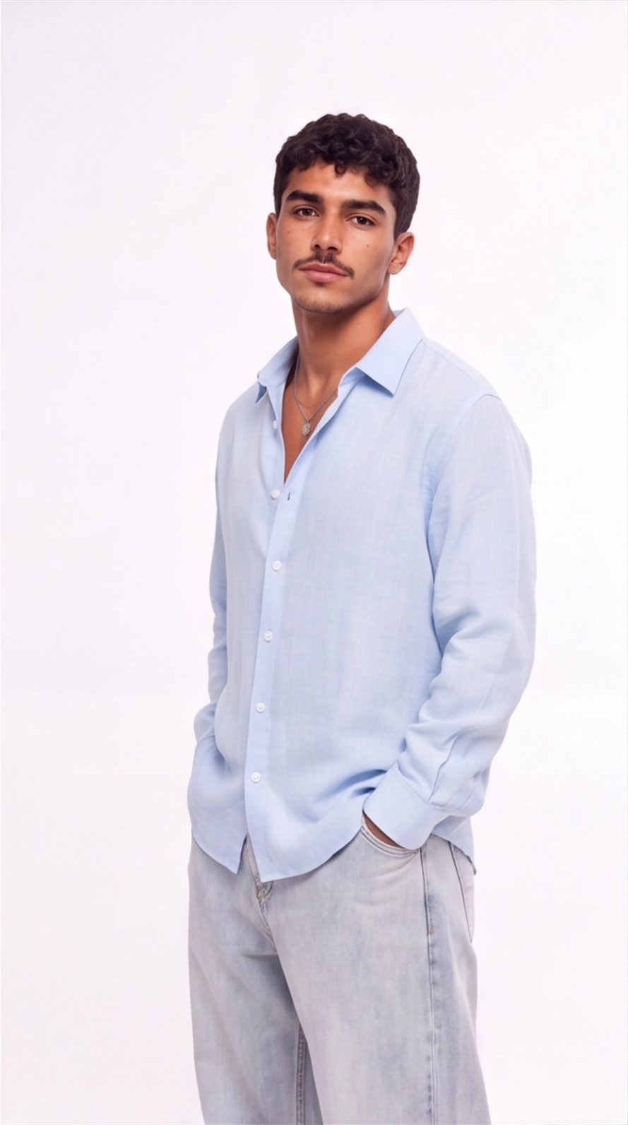 Baby Blue Linen Shirt