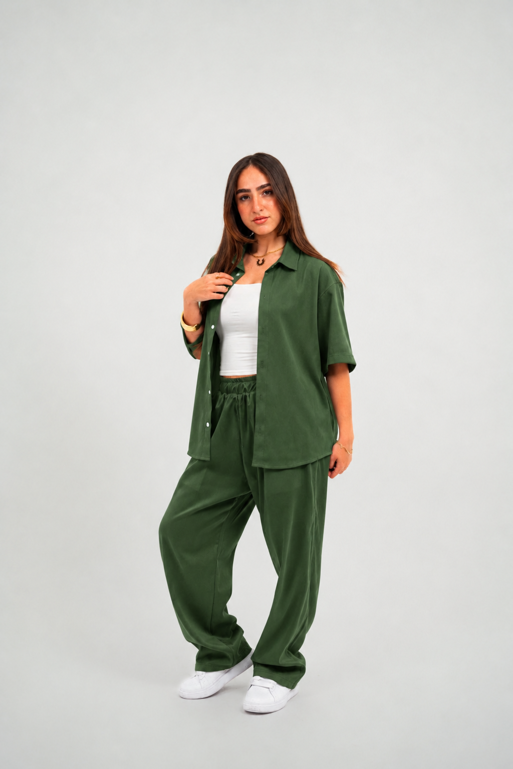 Olive Green Linen Pants