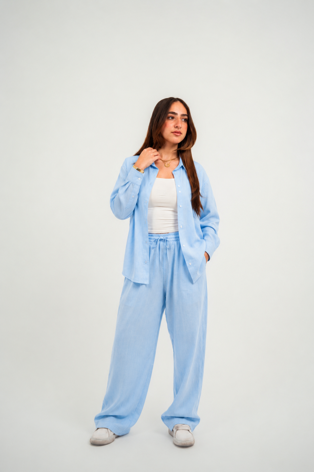 Cloud Blue Linen Pants