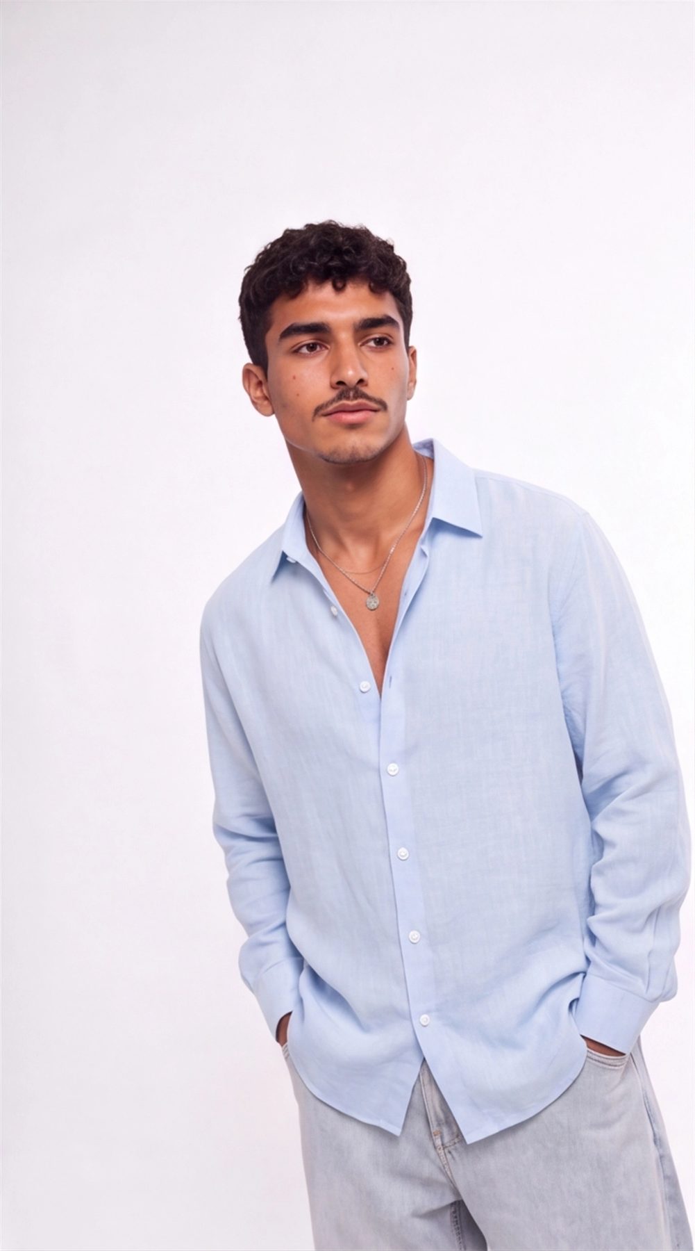Baby Blue Linen Shirt