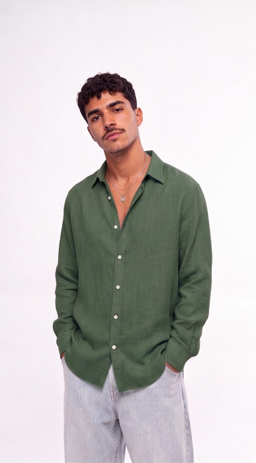 Green Linen Shirt