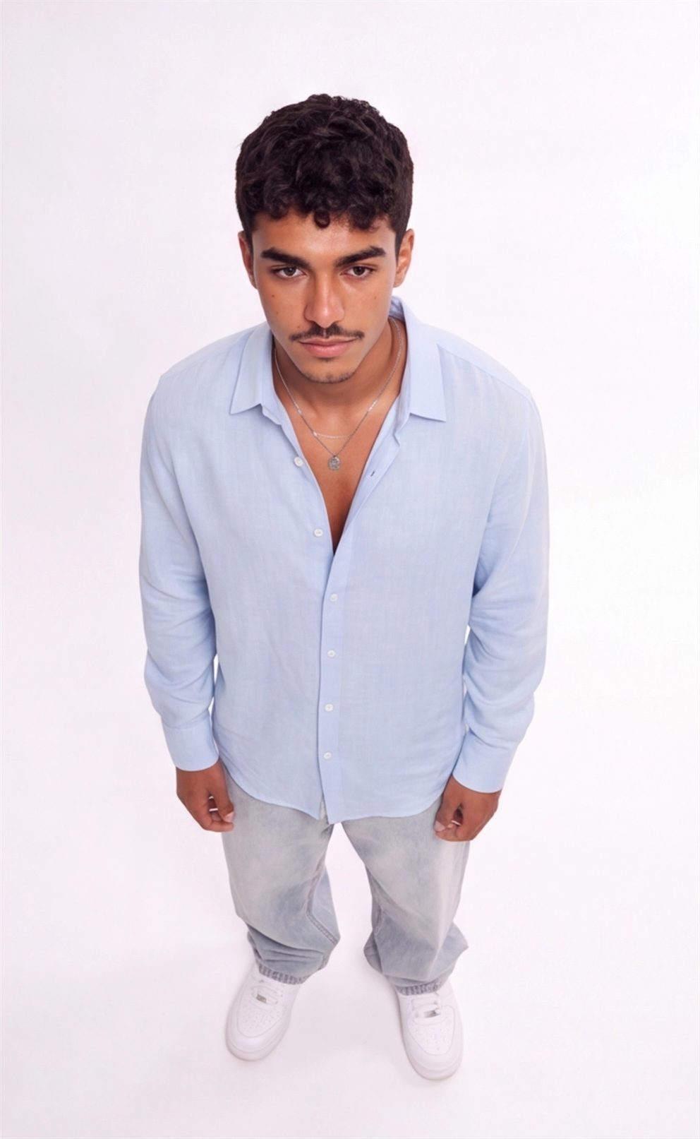 Baby Blue Linen Shirt