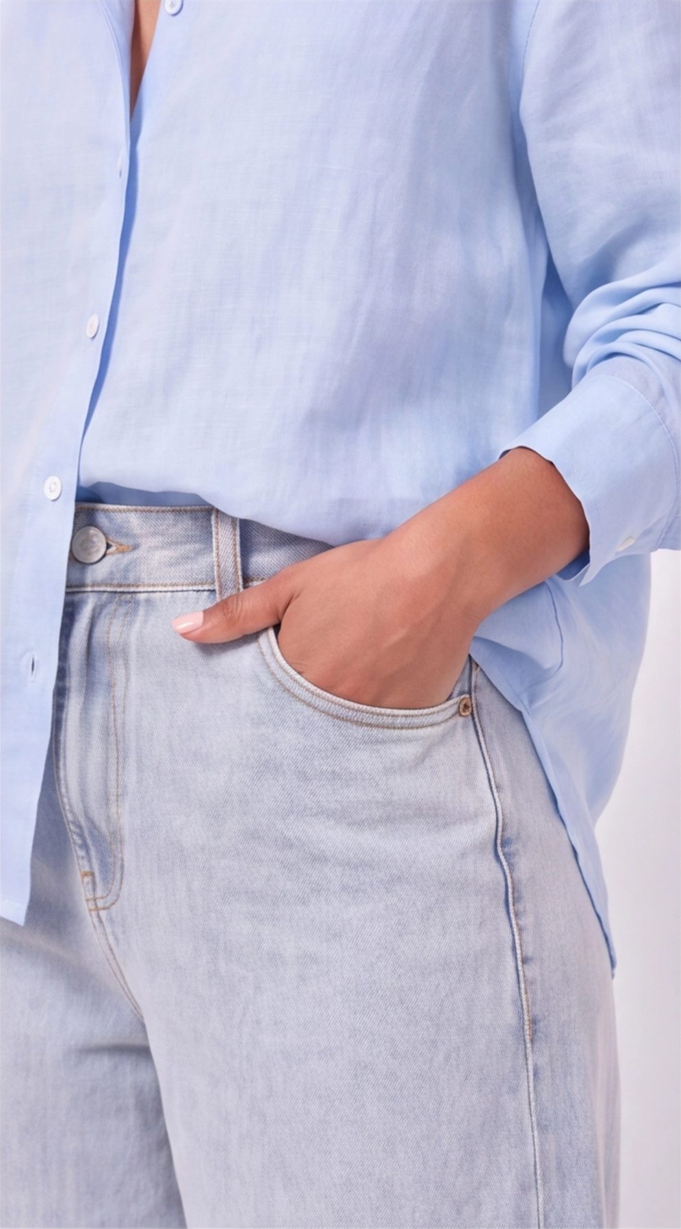 Baby Blue Linen Shirt