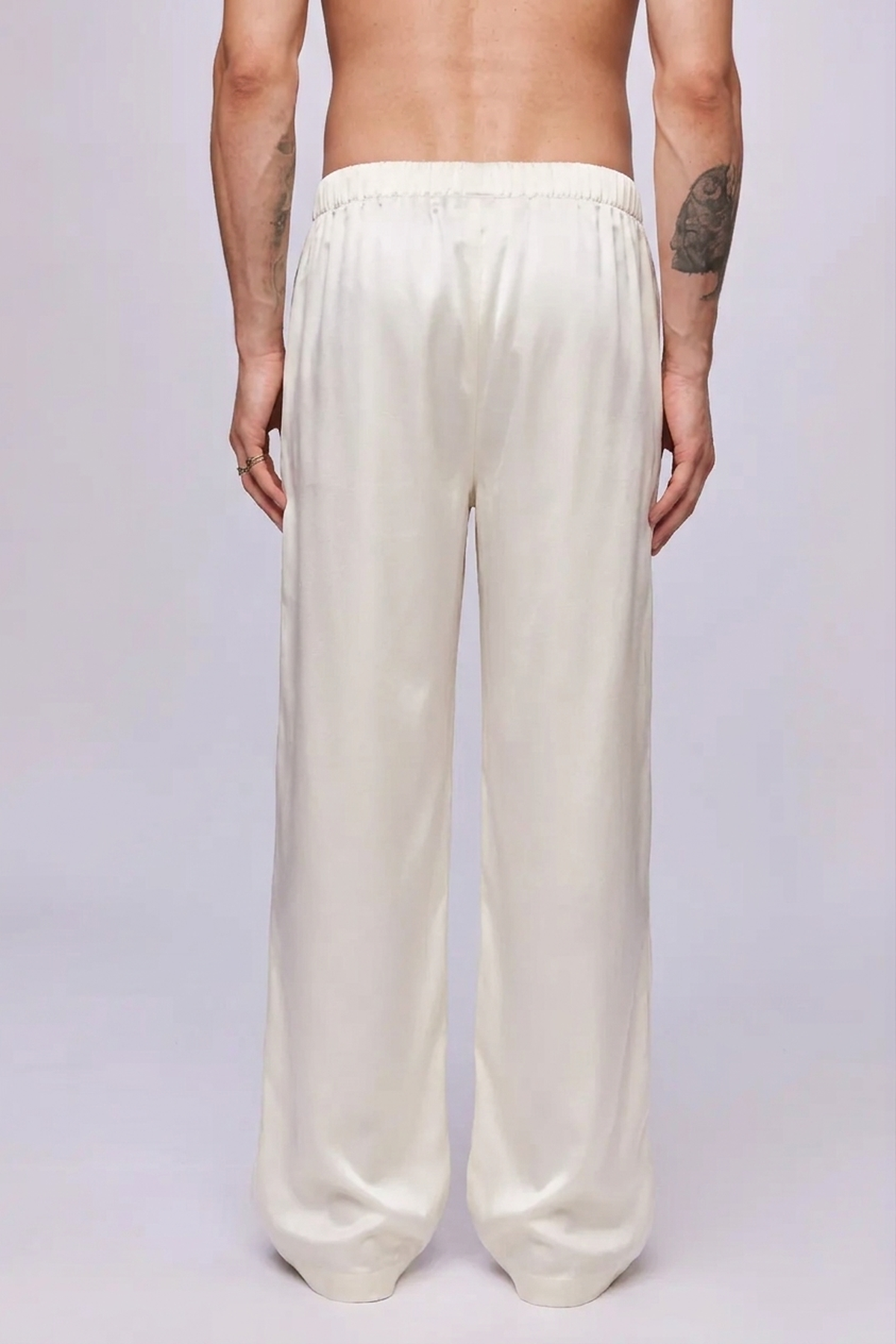 Baggy Satin Pant Off-White Semi — Studio back