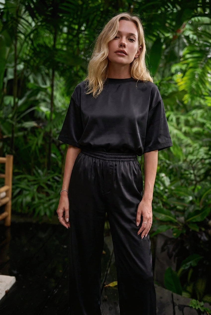 Carrera Carrera Baggy Satin Pants — Black Semi (women)
